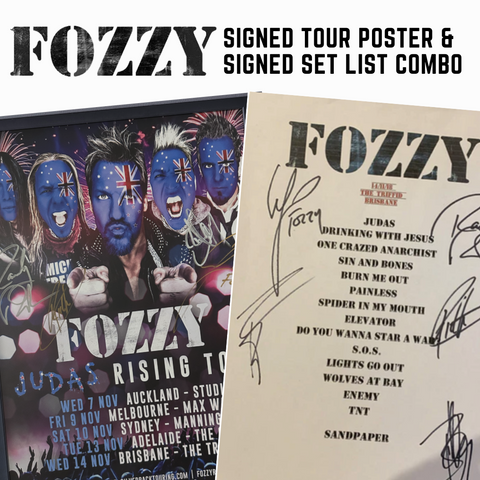FOZZY SIGNED TOUR PACK -  Framed & Signed 2018 AUS Tour Poster & Signed Show Set List - LAST ONE!